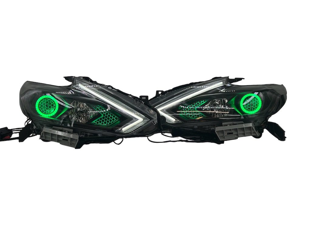 2016-2019 Nissan Altima Black Projector Lamps RGBW Multicolor Led Digital Headlights