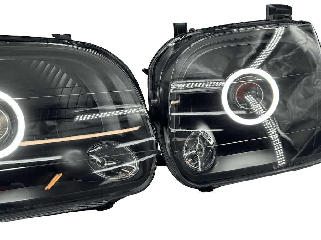 2000-2007 Toyota Tundra Black Projector LED Halo Switchback Headlights