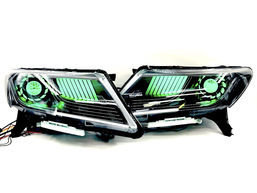 2013-2016 Nissan Pathfinder RGBW Digital LED Headlights Black Projector Lights
