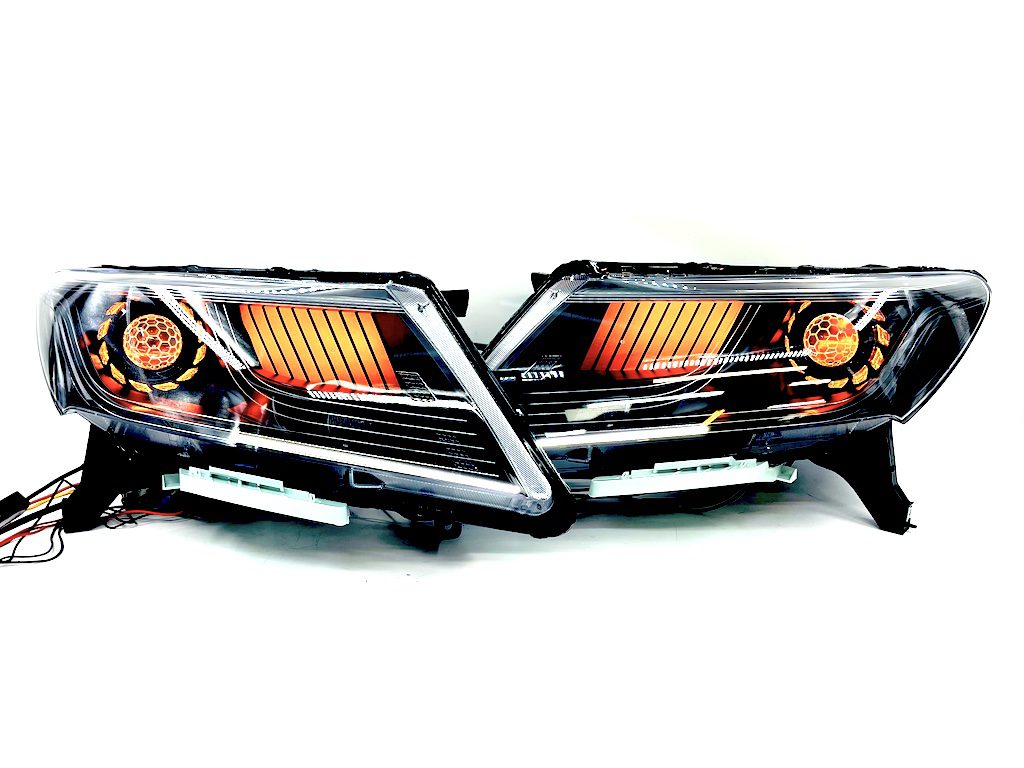 2013-2016 Nissan Pathfinder RGBW Digital LED Headlights Black Projector Lights