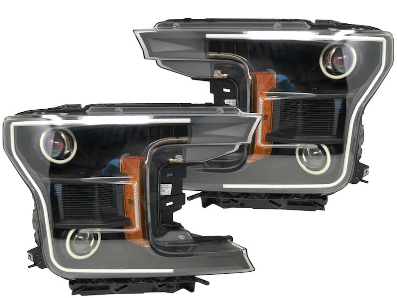 2018–2019 Ford F-150 quad retrofit LED halo projector headlights