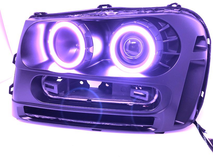 2002-2009 Chevrolet Trailblazer LED Halo Projector Headlights - Image 2