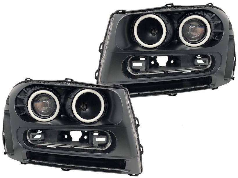 2002-2009 Chevrolet Trailblazer LED Halo Projector Headlights2