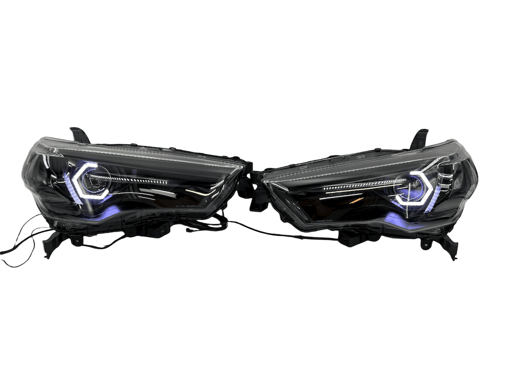 2014-2021 Toyota 4Runner Headlights Angry LED RGBW Halo Projector Lights