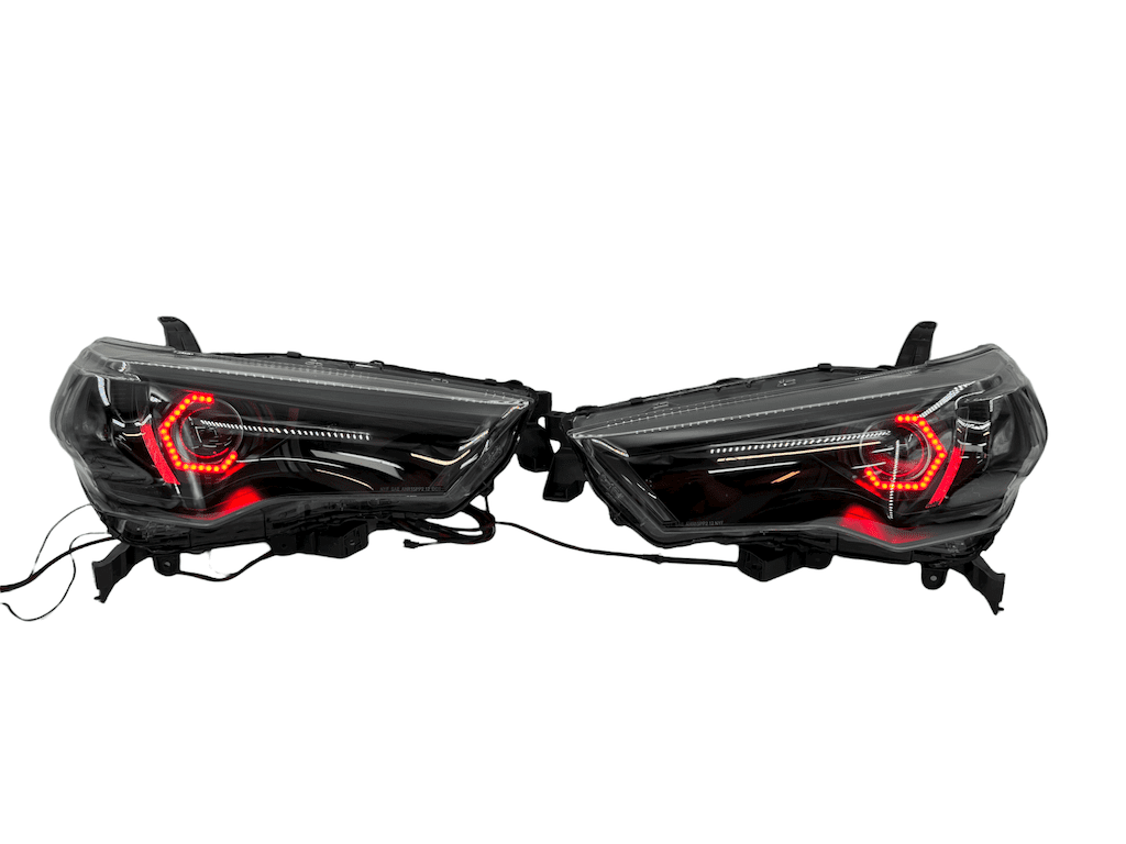 2014-2021 Toyota 4Runner Headlights Angry LED RGBW Halo Projector Lights
