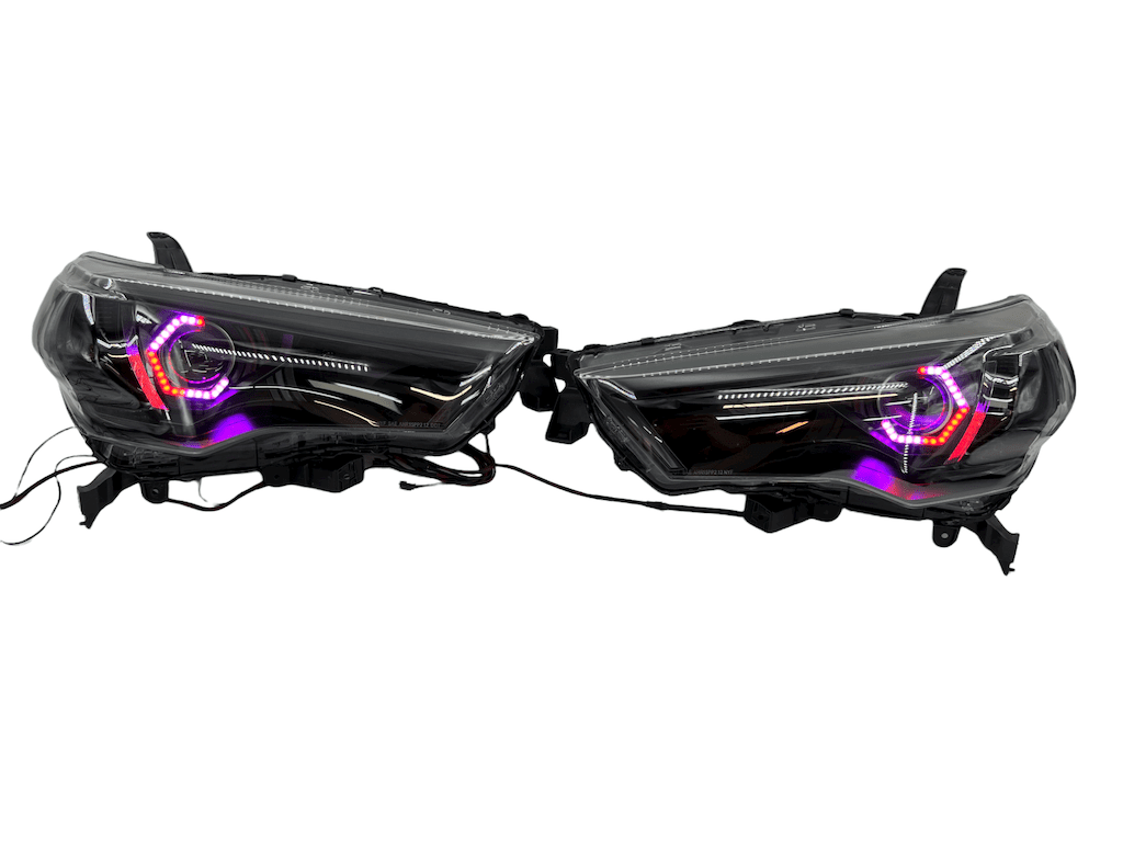 2014-2021 Toyota 4Runner Headlights Angry LED RGBW Halo Projector Lights