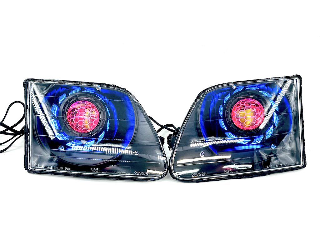 1997-2003 Ford F-150 RGBW Led Black Retrofit Projector Headlights