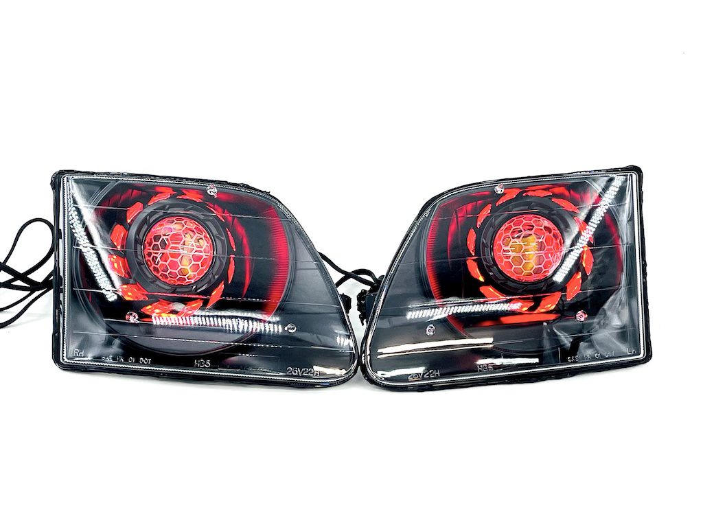 1997-2003 Ford F-150 RGBW Led Black Retrofit Projector Headlights