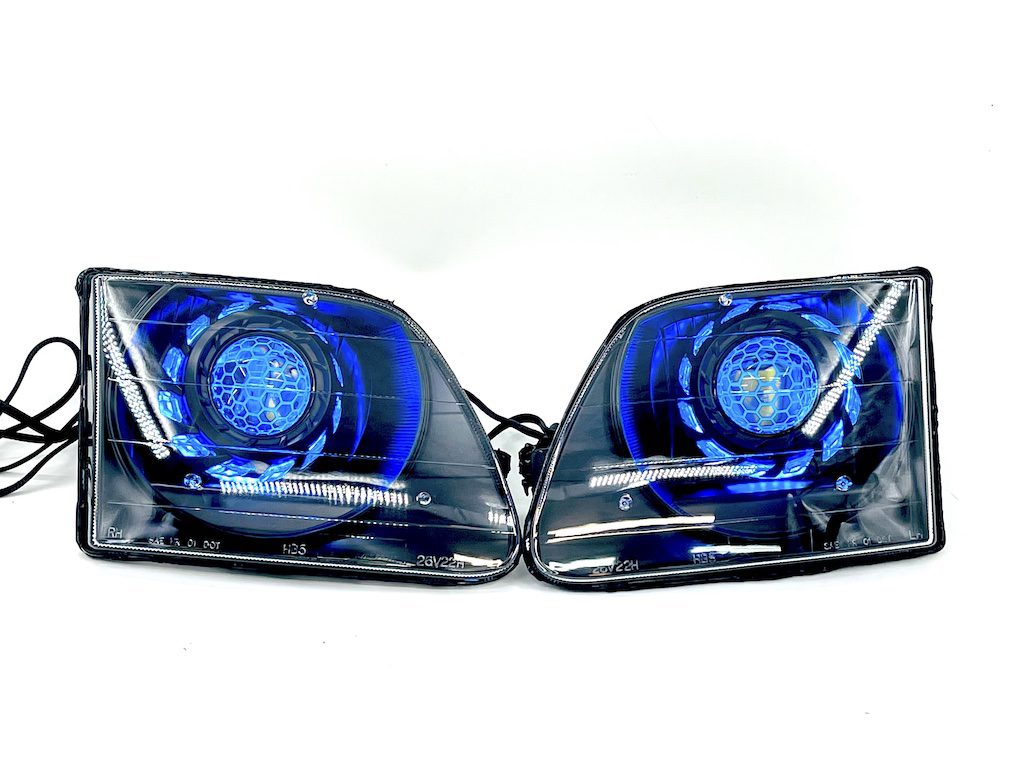 1997-2003 Ford F-150 RGBW Led Black Retrofit Projector Headlights