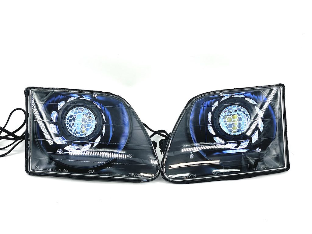 1997-2003 Ford F-150 RGBW Led Black Retrofit Projector Headlights