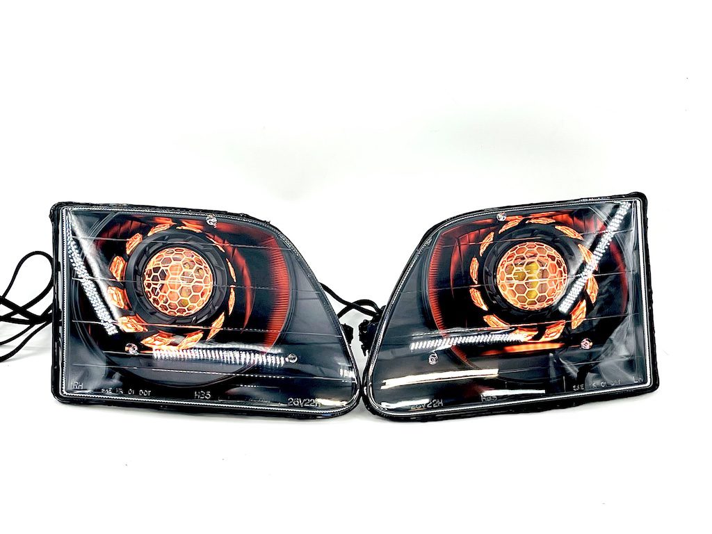 1997-2003 Ford F-150 RGBW Led Black Retrofit Projector Headlights
