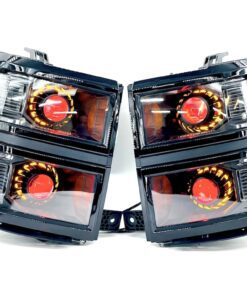 14-15 Chevrolet Silverado 1500 Halo Projector LED Demon Eye Headlights