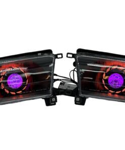 96-02 Toyota 4Runner Black Retrofit Headlights RGBW Led Halo Demon Eyes