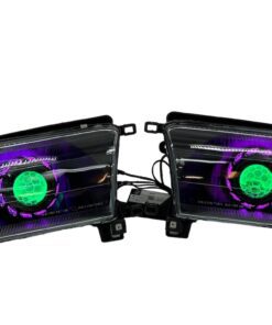 96-02 Toyota 4Runner Black Retrofit Headlights RGBW Led Halo Demon Eyes
