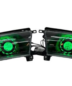96-02 Toyota 4Runner Black Retrofit Headlights RGBW Led Halo Demon Eyes