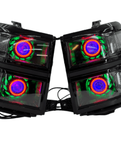 2014-2015 Chevrolet Silverado 1500 RGBW Custom Retrofit Quad Halo Projector LED Headlights