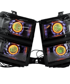 2014-2015 Chevrolet Silverado 1500 RGBW Custom Retrofit Quad Halo Projector LED Headlights