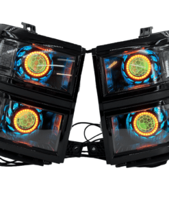 2014-2015 Chevrolet Silverado 1500 RGBW Custom Retrofit Quad Halo Projector LED Headlights