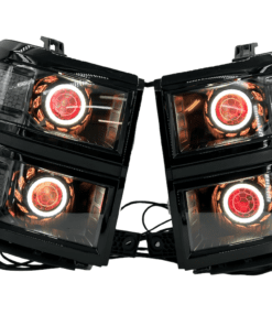 2014-2015 Chevrolet Silverado 1500 RGBW Custom Retrofit Quad Halo Projector LED Headlights