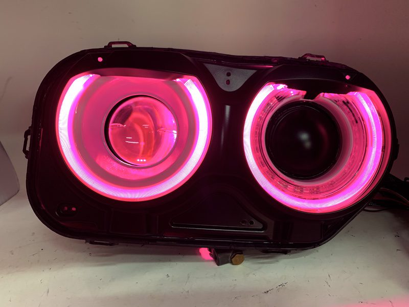 2015-19 Dodge Challenger LED Halo Headlights Custom Color Match - Image 5