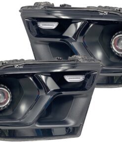 2019+ 5th Gen Ram RGBW Led Halo Replacement Black Headlights