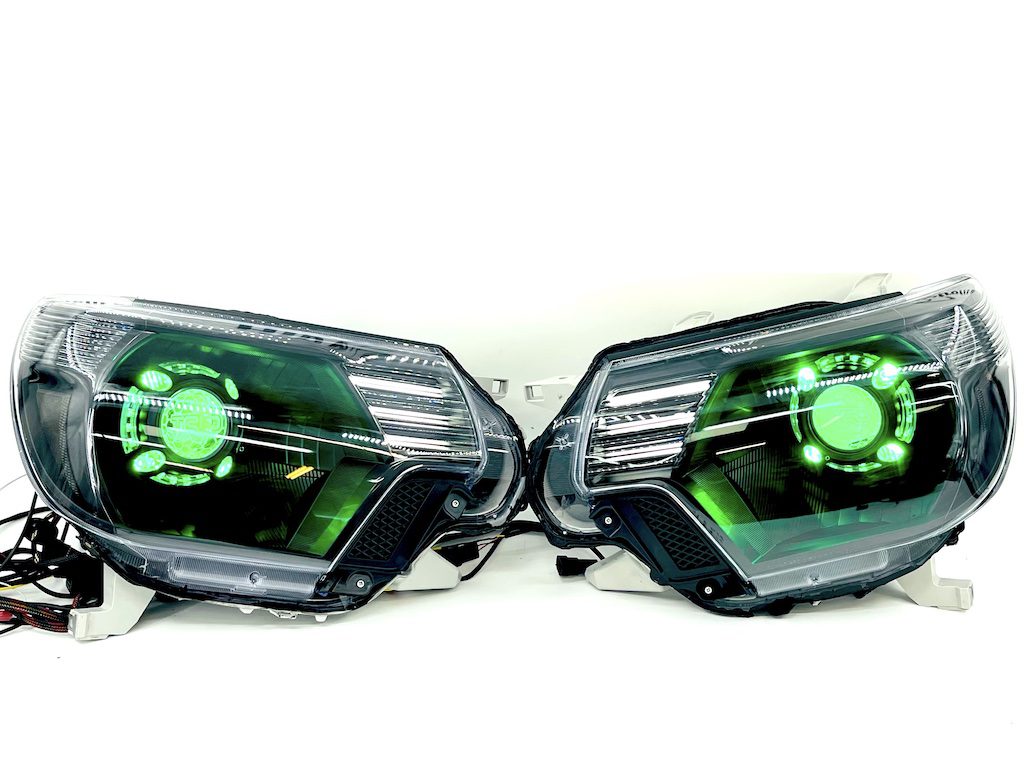 12-15 Toyota Tacoma Custom Retrofit Projector Headlights RGBW Led Lights
