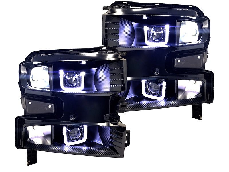 2019 Chevrolet Silverado Custom Black Retrofit Led Headlights