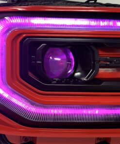 2016-2018 GMC Sierra Custom RGBW led DRLS with Demon Eyes Projector Headlights