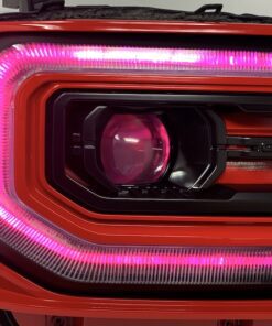2016-2018 GMC Sierra Custom RGBW led DRLS with Demon Eyes Projector Headlights