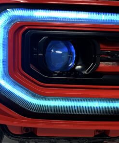 2016-2018 GMC Sierra Custom RGBW led DRLS with Demon Eyes Projector Headlights