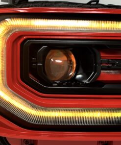 2016-2018 GMC Sierra Custom RGBW led DRLS with Demon Eyes Projector Headlights