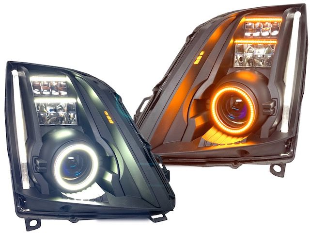 08-14 Cadillac CTS Custom Switchback Retrofit Black Headlights
