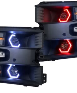 2019+ Silverado 1500 RGBW LED Headlights Black Projectors