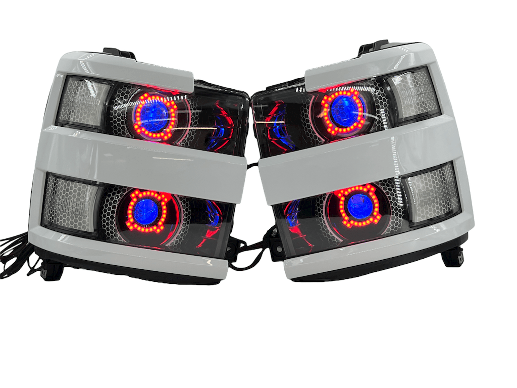 15-19 Chevrolet Silverado 2500 HD Led RGBW Halo Projector Headlights