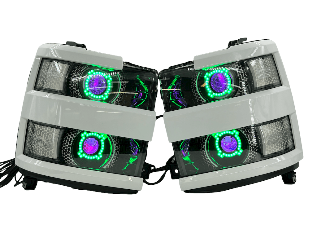 15-19 Chevrolet Silverado 2500 HD Led RGBW Halo Projector Headlights