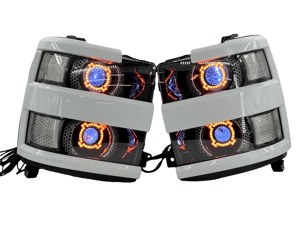 15-19 Chevrolet Silverado 2500 HD Led RGBW Halo Projector Headlights