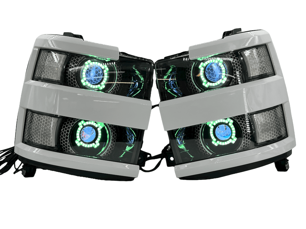 15-19 Chevrolet Silverado 2500 HD Led RGBW Halo Projector Headlights