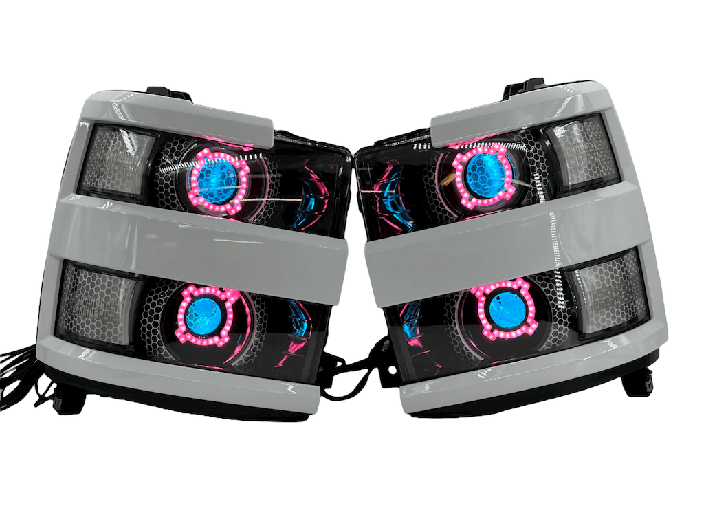 15-19 Chevrolet Silverado 2500 HD Led RGBW Halo Projector Headlights