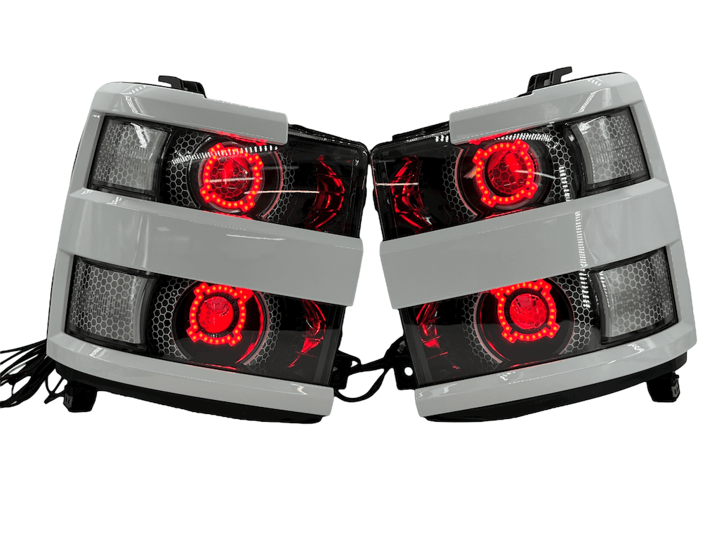 15-19 Chevrolet Silverado 2500 HD Led RGBW Halo Projector Headlights