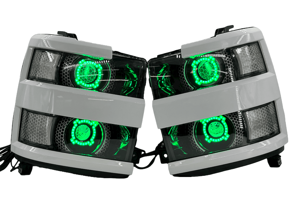 15-19 Chevrolet Silverado 2500 HD Led RGBW Halo Projector Headlights