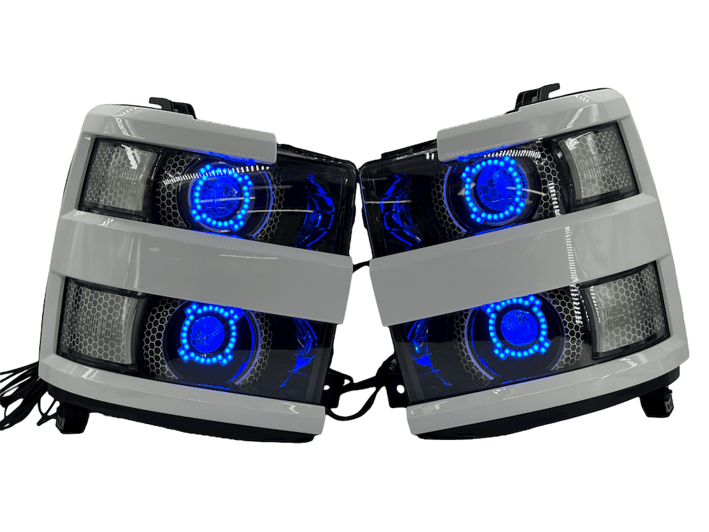15-19 Chevrolet Silverado 2500 HD Led RGBW Halo Projector Headlights