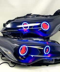 15-17 Toyota Camry RGBW Chasing LED Halo Black Projector Headlights