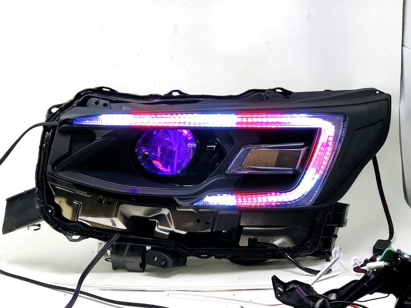 2020-2021 Subaru Legacy Outback Black Headlights with RGBW Led DRLS