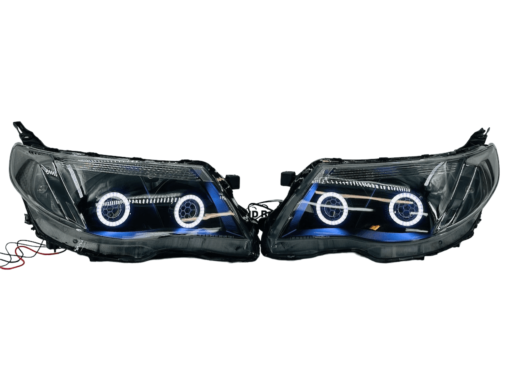 2009-2013 Subaru Forester RGBW Led Halo Black Projector Headlights