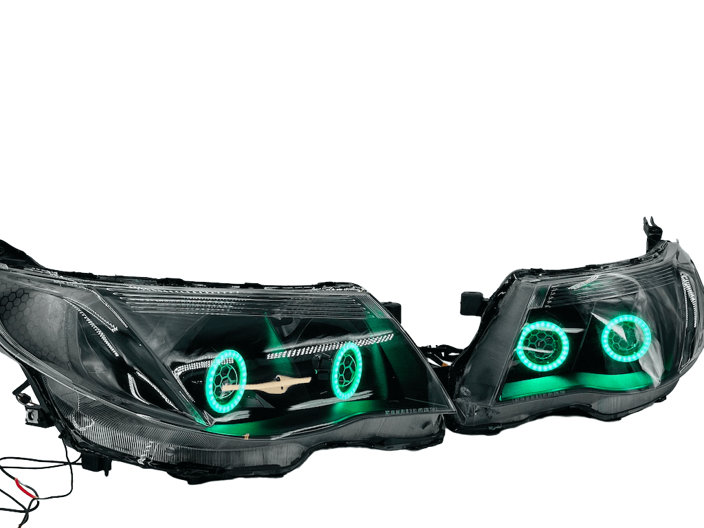 2009-2013 Subaru Forester RGBW Led Halo Black Projector Headlights