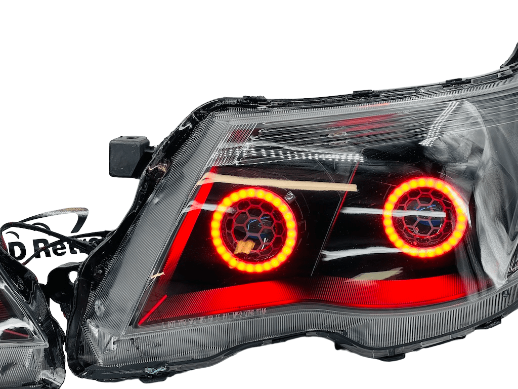 2009-2013 Subaru Forester RGBW Led Halo Black Projector Headlights