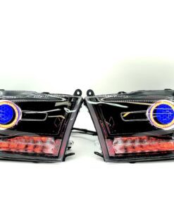 09-18 RAM 1500 RGBW Custom Retrofit Led Projector Black Headlights