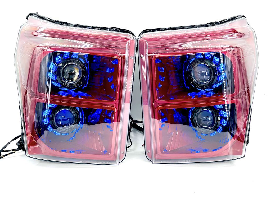 2011-2016 Ford F-250 F-350 Quad Projector RGBW LED Retrofit Headlights