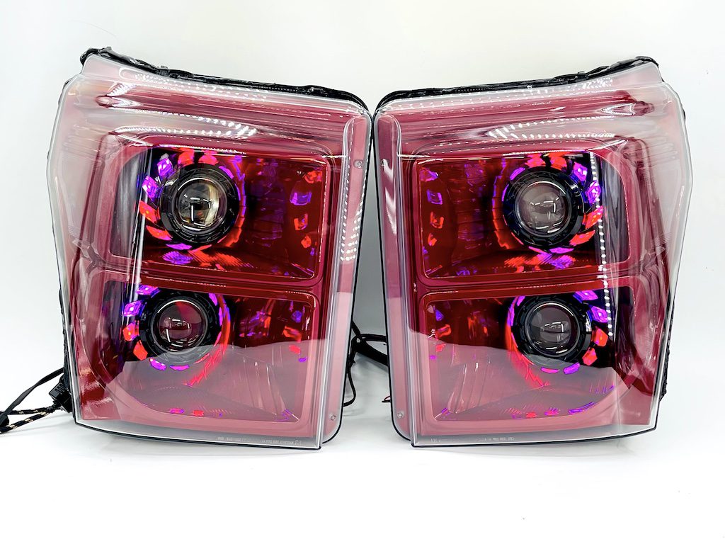 2011-2016 Ford F-250 F-350 Quad Projector RGBW LED Retrofit Headlights