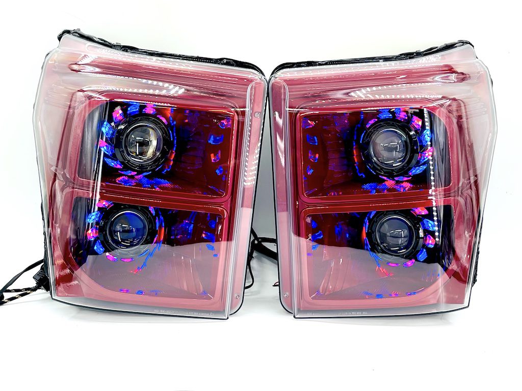 2011-2016 Ford F-250 F-350 Quad Projector RGBW LED Retrofit Headlights